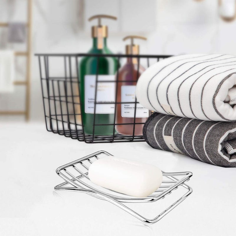 GUUKAR Soap Dish Stainless Steel Bar Soap Holder for Shower Bathroom, Self-draining Soap Dishes Sponge Holder for Kitchen Sink, Easy Cleaning Quick Dry(Soap Saver Not Included) - Image 4